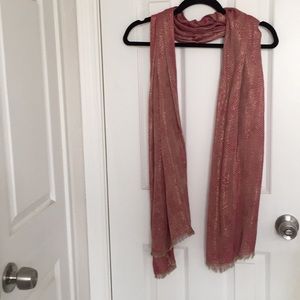 LOFT Pink and Gold Scarf